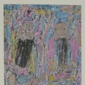 戏剧人物 纸本重彩46x34cm2006年