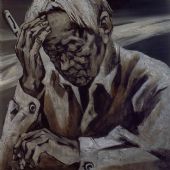 《巴金》 布面油画 2004年 100x100cm