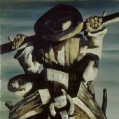 《彼岸》召唤组画之一175x80cm 布面油画 1999年