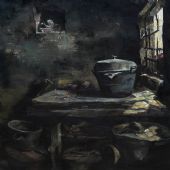 《尘封的记忆-山村柴房》之一80x80cm2015年布面油画