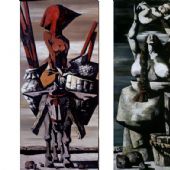 《大地母亲》组画 布面油画2003年230x115cmx3