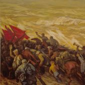 《黄河大合唱—流亡 奋起 抗争》詹建俊 叶楠280x435cm 布面油画 2009年