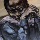 《回望》之四 布面油画2002年100x90cm