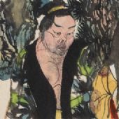 新宿之夜 69×17cm 纸本设色 2016