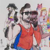 流动的彩虹 34.5×34cm 纸本设色 2017 (1)