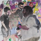 流动的彩虹 34.5×34cm 纸本设色 2017 (3)