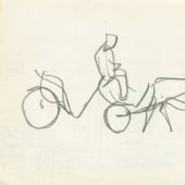 马车 1961年  纸本铅笔  12.5×17cm