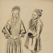 苗族女孩  1942年  纸本炭笔 38.5×27cm