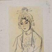 评剧演员新凤霞   纸本铅笔  23.5×17cm
