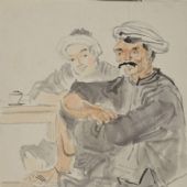 青城脚夫  约1940年  纸本淡彩