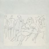 香港服装店   1985年  纸本铅笔  15.8×20.8cm