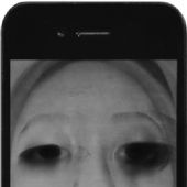 《自拍·iphone·NO,A26》水墨宣纸.240x105cm 2015蔡广斌