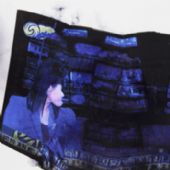 《新闻》水墨+影像.100x280cm.2017.蔡广斌