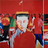 《广场-天安门》 画布丙稀170×172cm×2  1993蔡广斌