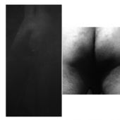 《2016.6.6-chouchoude身体》水墨宣纸+影像.245.5cmx125cmx4,245.5cmx120cm.150x150cm，2016.蔡广斌