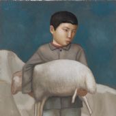 段建伟 抱羊 2014 布面油画 100×80cm