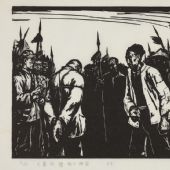 暴风骤雨 插图，36×25cm，黑白木刻，1959