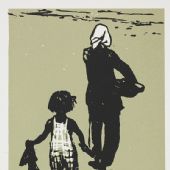 母与女，24×14cm，套色木刻，1957