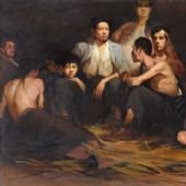 狱中-林岗 油画 160x282cm 1961 中国国家博物馆藏