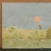 月光NO.2 10.6x27cm  纸板油画 1958