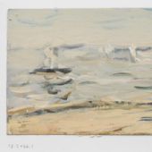 湘江畔NO.2 12x36.1cm 纸板油画 1964