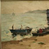 码头 40x53cm 布面油画 1956