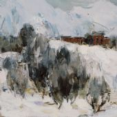 雪-26x33.7cm-油画麻胶板