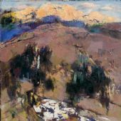 夕阳-45x36cm-油画1980