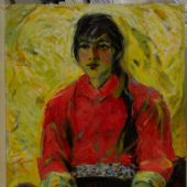 红衣藏女-75.5x53cm-1978