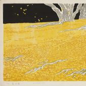 落叶情，73×46cm，水印木刻，1984