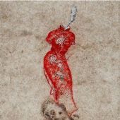 醉花阴200×50㎝纸本色粉2015年