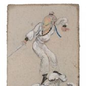 青冥剑200×50㎝纸本色粉2015