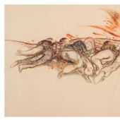 砰！70×138㎝纸本色粉2014年