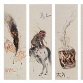 马上就好,纸本色粉74×22㎝×4,2012年