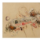 鲁班尺70×240㎝纸本色粉2014年