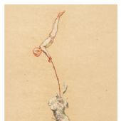 马上240×70㎝纸本色粉2014年