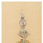 兰亭240×70㎝纸本色粉2014年