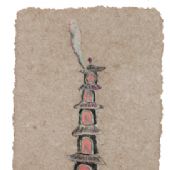 独上西楼200×50㎝纸本色粉2014年