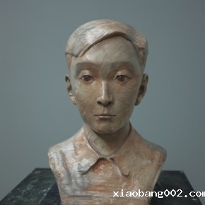 Zhang Xiaogang, Young Boy No.1, 2013; painted bronze, 55.9x27.9x33cm