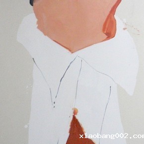 Li Fan, Headstand, 2006; paint on linen, 250x90cm