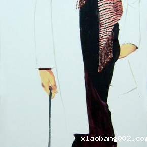 Li Fan, I like red, 2008; paint on linen, 90x250cm