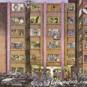 Li Fan, Northward Building, 1995; lithograph, 46.5x39.5cm