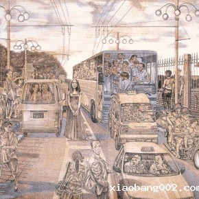 Li Fan, Round City, 1998; lithograph, 46.5x39.5cm