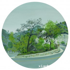 84 Yuan Yuan, The U-Turn, oil on canvas, diameter 60cm, 2009