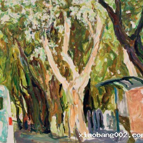 02 Luo Erchun, Avenue, oil painting, 80 x 100 cm, 2014