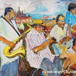 13 Luo Erchun, The Bank on the Street, oil painting, 120 x 140 cm, 2007