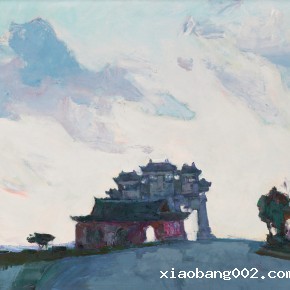 42 Luo Erchun, Putuo Buddhist Temple, oil painting, 51 x 61 cm, 1995