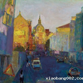 48 Luo Erchun, Urban Twilight, oil painting, 80 x 100 cm, 2006