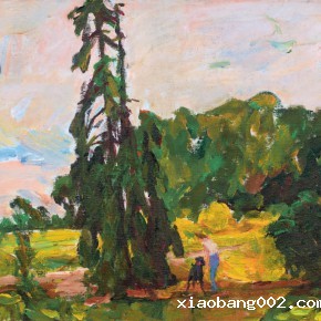 79 Luo Erchun, Accompany, oil painting, 36 x 48 cm, 2012