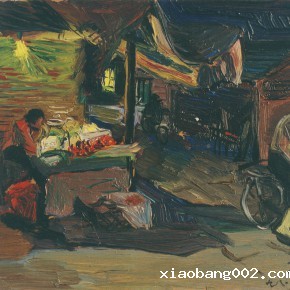 88 Lu Liang, A Vegetable Stall at Night, 1997